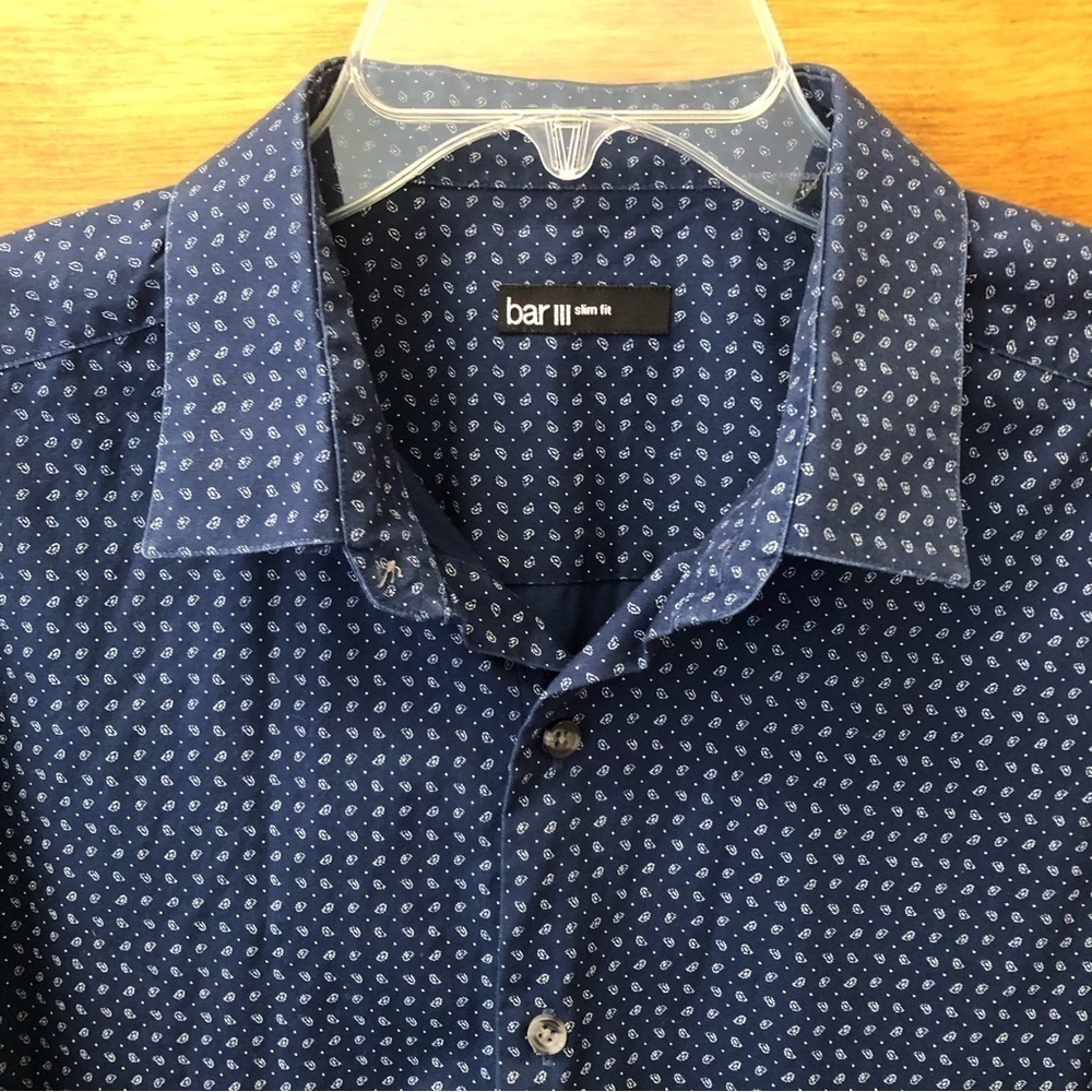 BAR III/Men’s Button Up Shirt/ Slim Fit / Easy Care/ 17-17.5 / 34-35 / XL - Picture 8 of 11